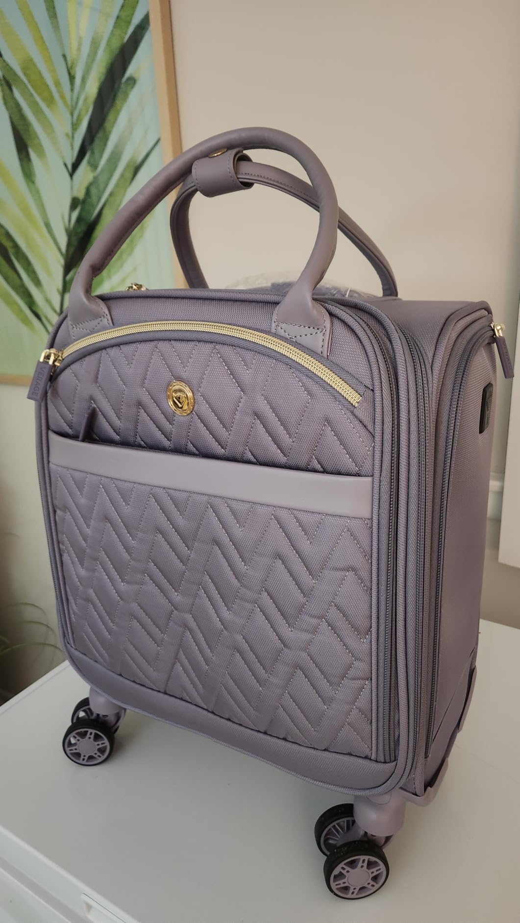 Verage 18x14x8in Underseat Carry On Luggage with Spinner Wheels,Lavender customer photo 2