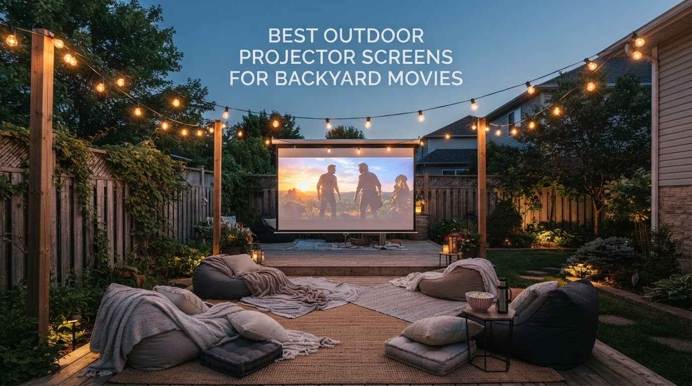 best outdoor projector screens for backyard movies